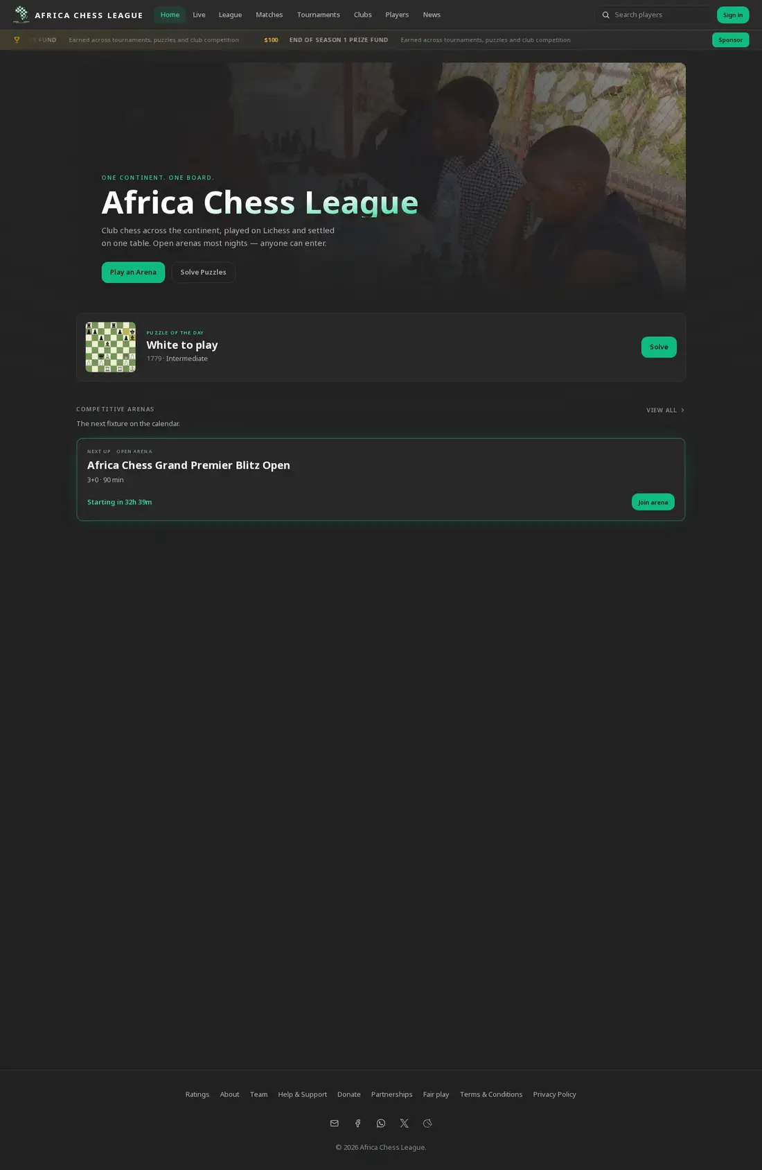 Africa Chess League home page