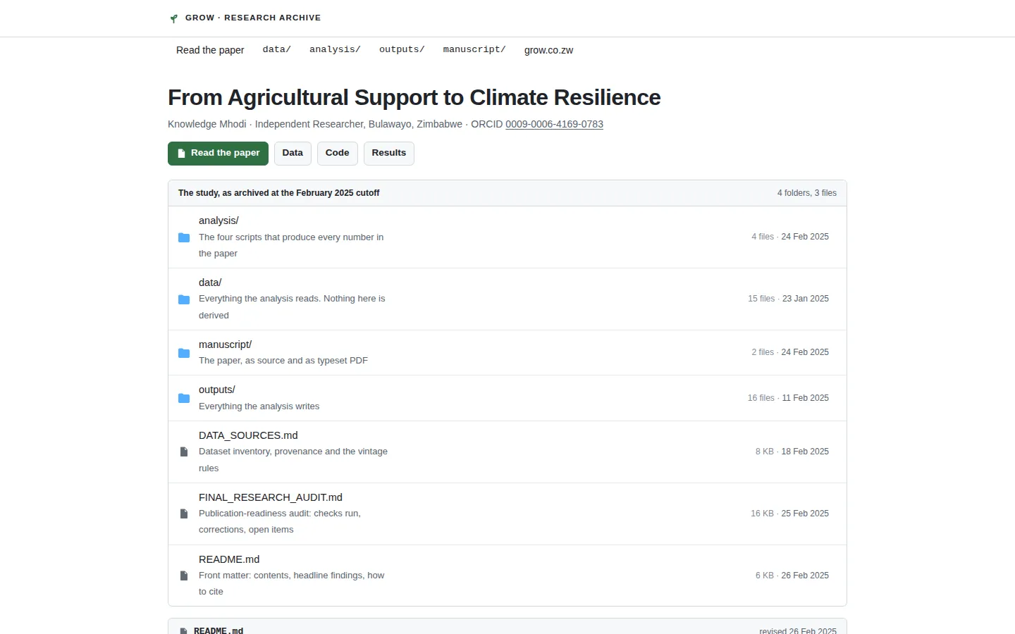 GROW research archive