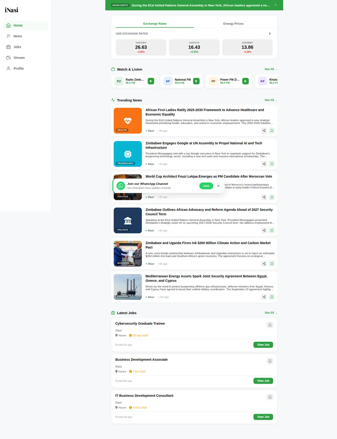iNasi home page